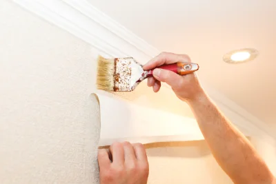 Pose de papier peint à Campôme — revêtements muraux et toiles de verre